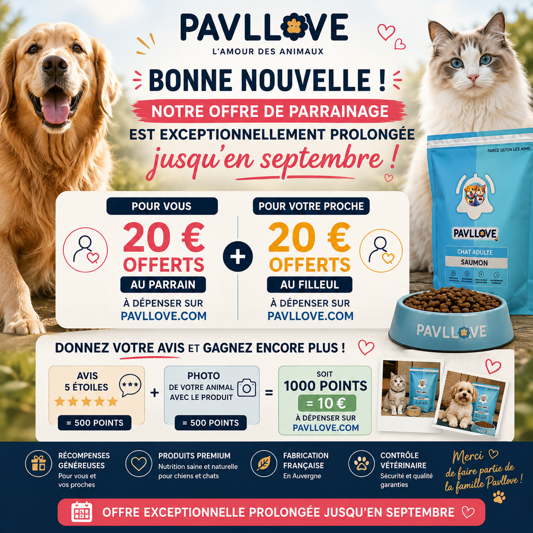 Parrainage PAVLLOVE prolongé : 20 € offerts + 10 € en avis