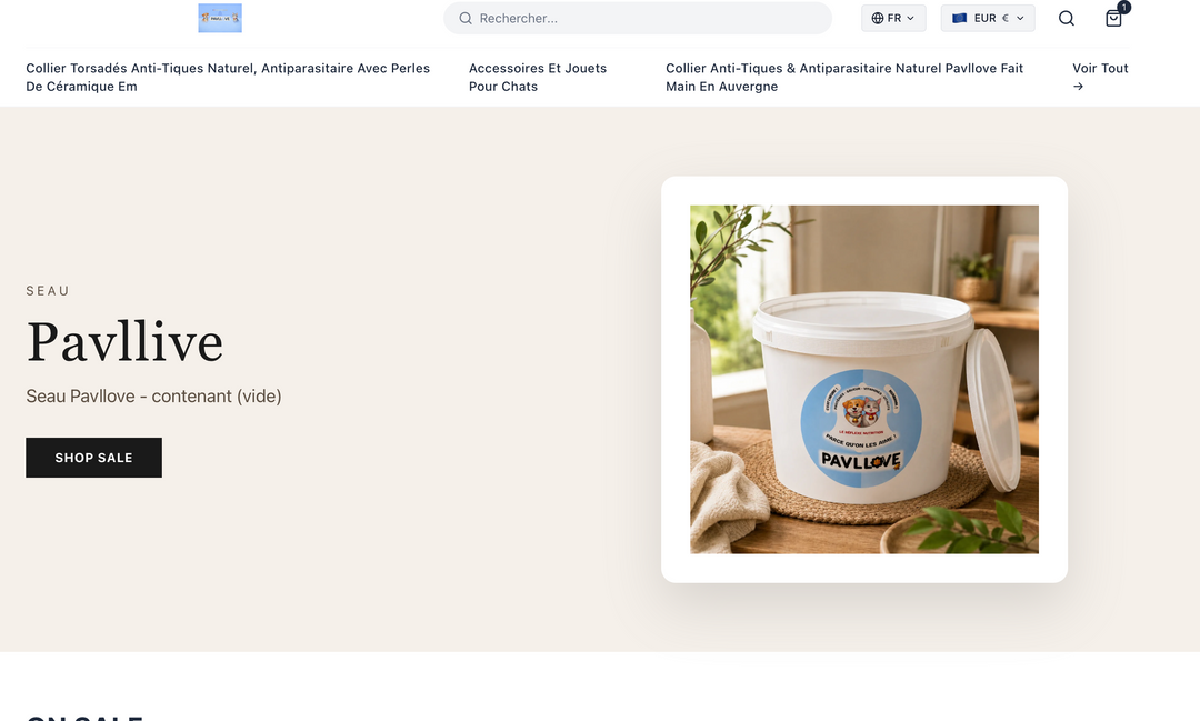 Faux site PAVLLOVE copiant les produits, visuels et descriptions de la boutique officielle pavllove.com
