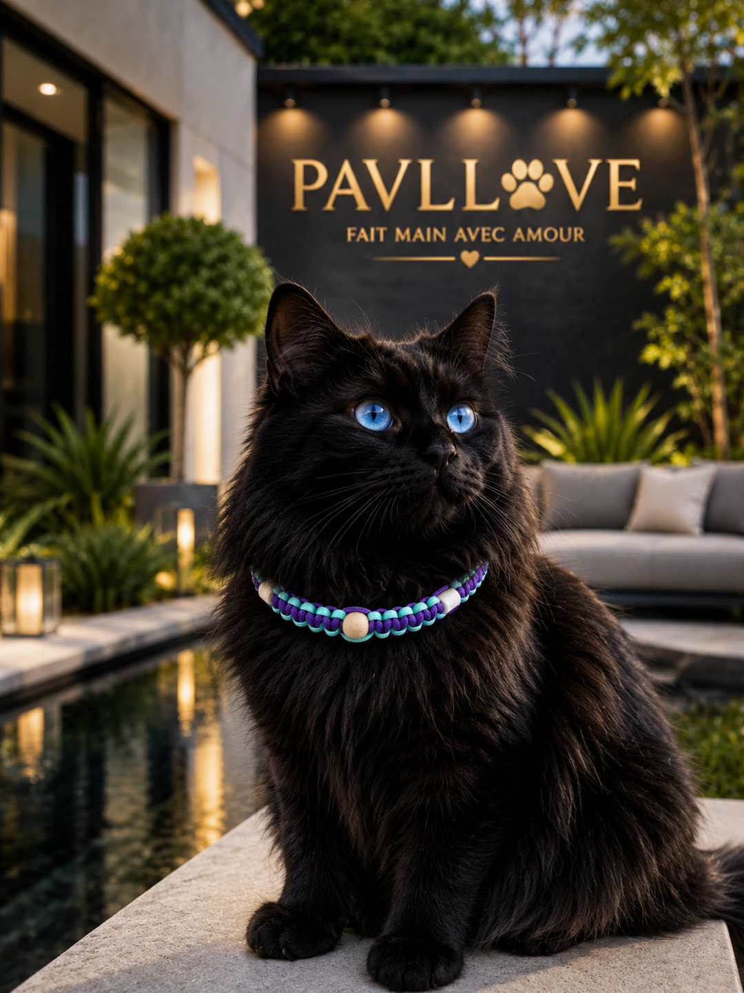 Collier Anti-Tiques & Antiparasitaire Naturel Chien et Chat, Fait Main en France, Perles de Céramique EM (Gamme Tréssée)