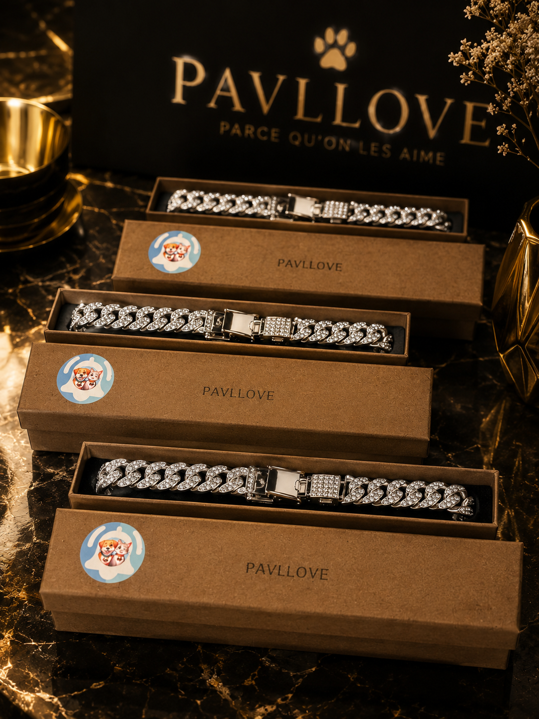💎 Collier pour chien et chat, Édition Royale – Élégance, Brillance Absolue avec ses strass ⭐⭐⭐⭐⭐