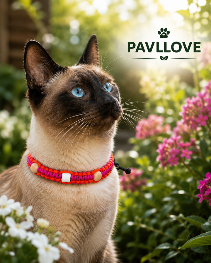 Collier Anti-Tiques & Antiparasitaire Naturel Chien et Chat, Fait Main en France, Perles de Céramique EM (Gamme Tréssée)