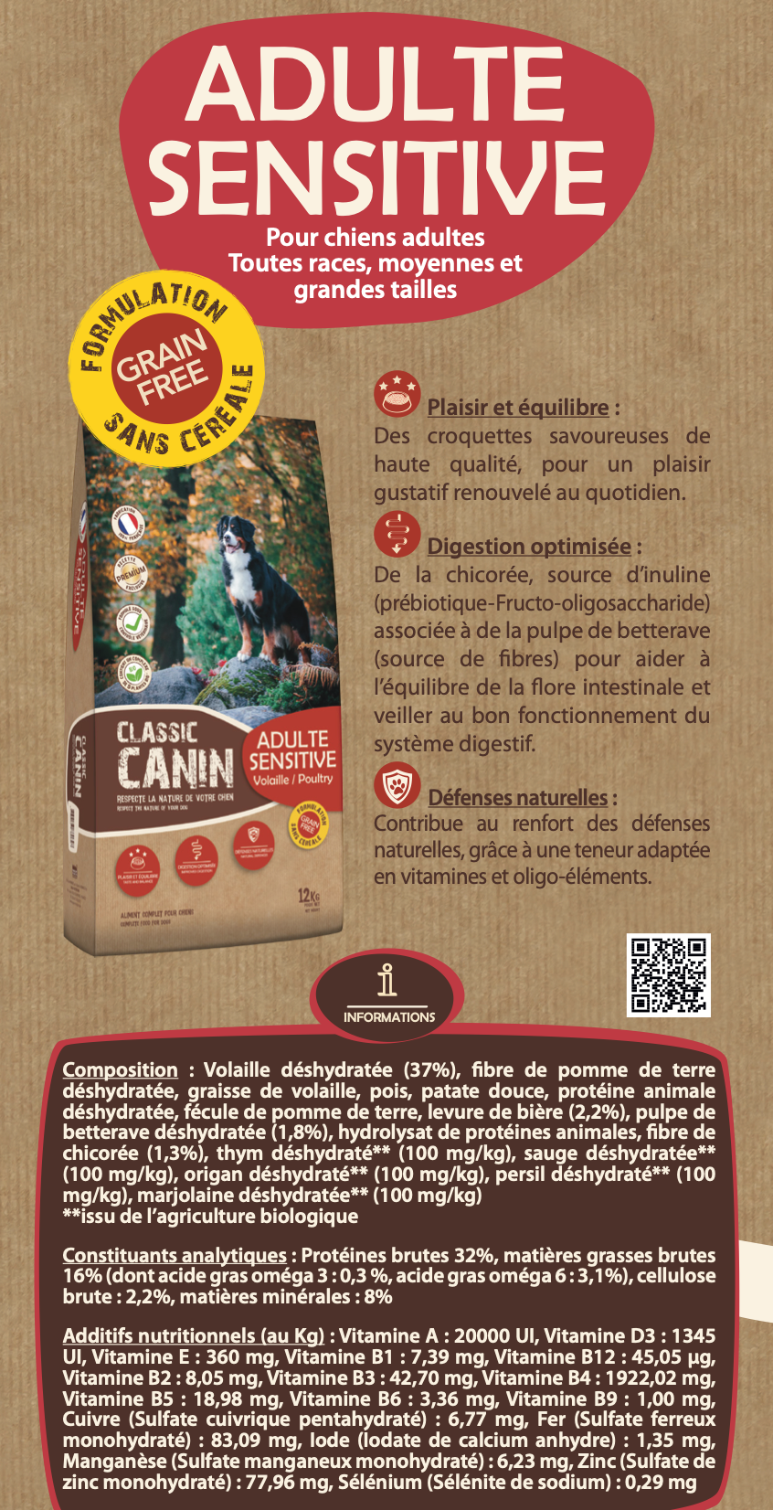 Croquettes sans céréales pour chien