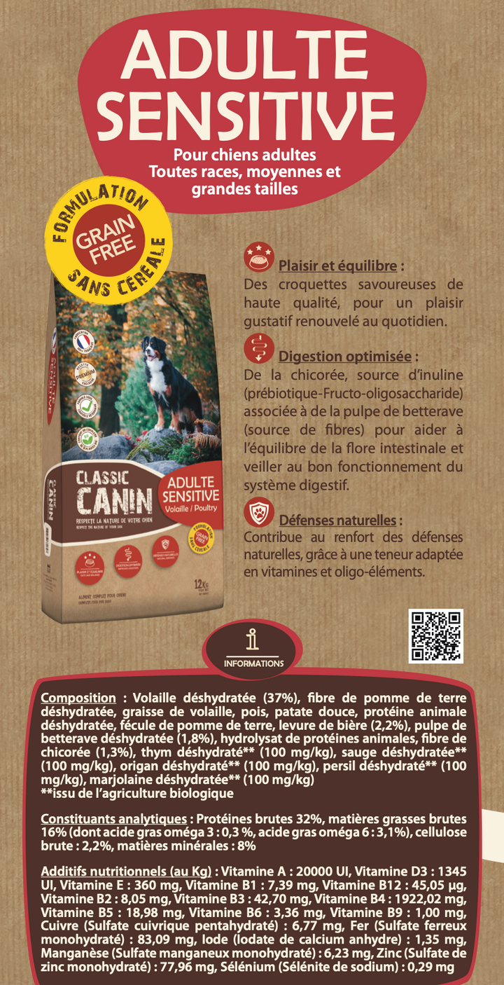 Croquettes sans céréales pour chien