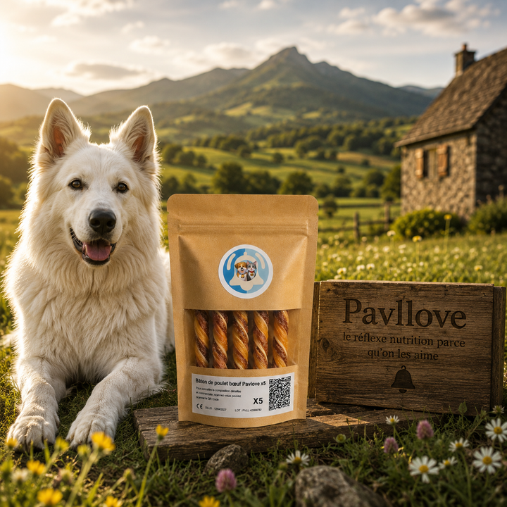 Bâtonnets à mâcher au Poulet & Bœuf pour chien ⭐⭐⭐⭐⭐