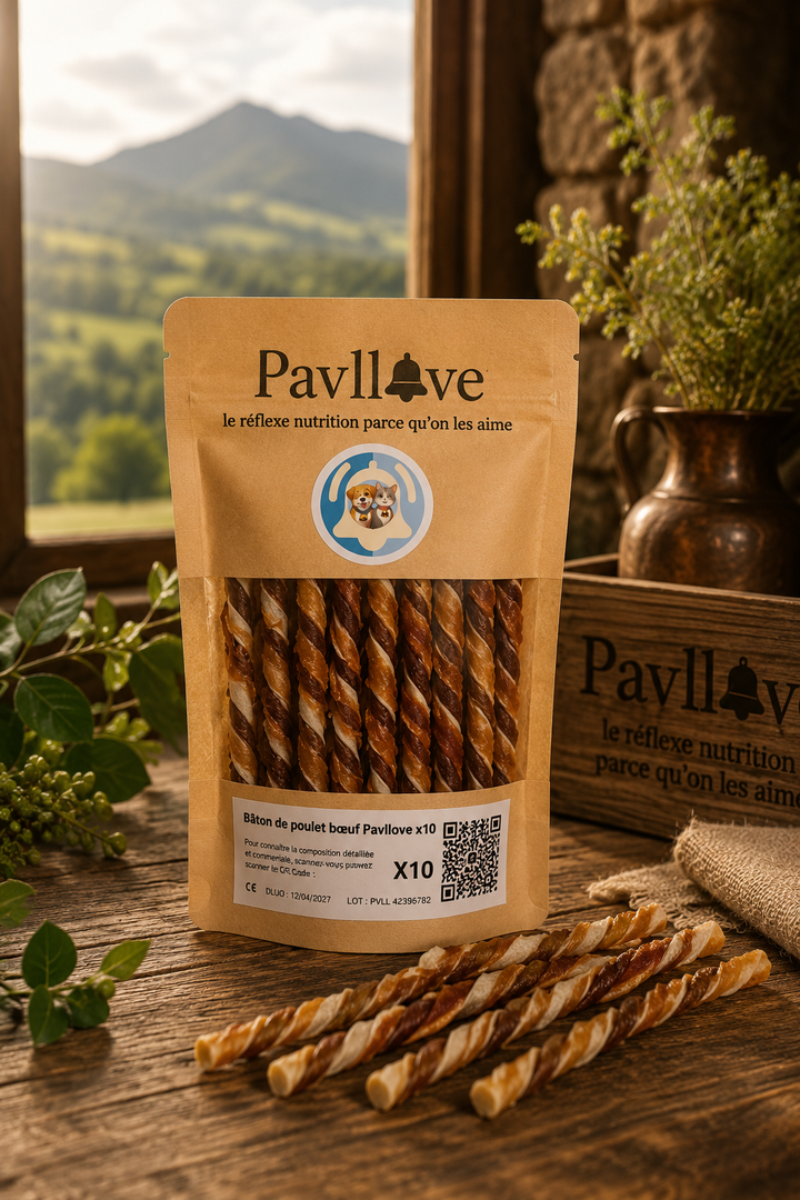 Bâtonnets à mâcher au Poulet & Bœuf pour chien ⭐⭐⭐⭐⭐