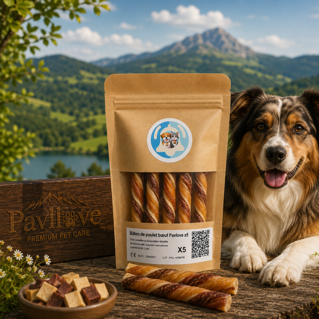 Bâtonnets à mâcher au Poulet & Bœuf pour chien ⭐⭐⭐⭐⭐