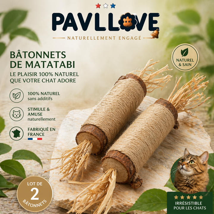 Bâtonnets d’Herbe à Chat Matatabi (X2) ⭐⭐⭐⭐⭐
