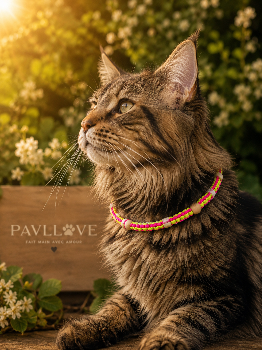 Collier Anti-Tiques & Antiparasitaire Naturel Chien et Chat, Fait Main en France, Perles de Céramique EM (Gamme Tréssée)