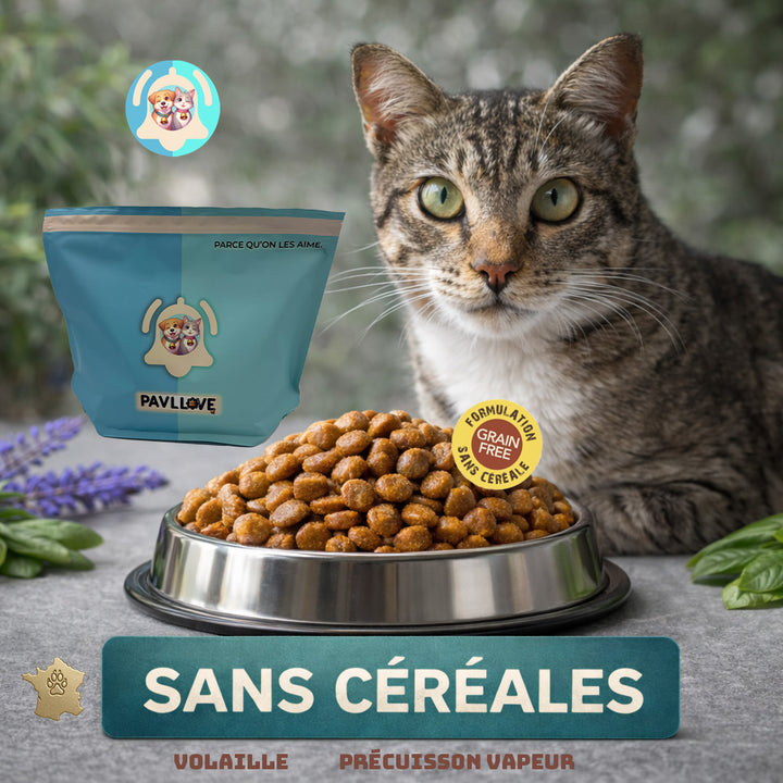 Croquettes sans céréales pour chat adulte ⭐⭐⭐⭐⭐