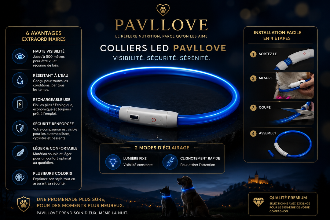 Colliers LED Pavllove pour chiens et chats