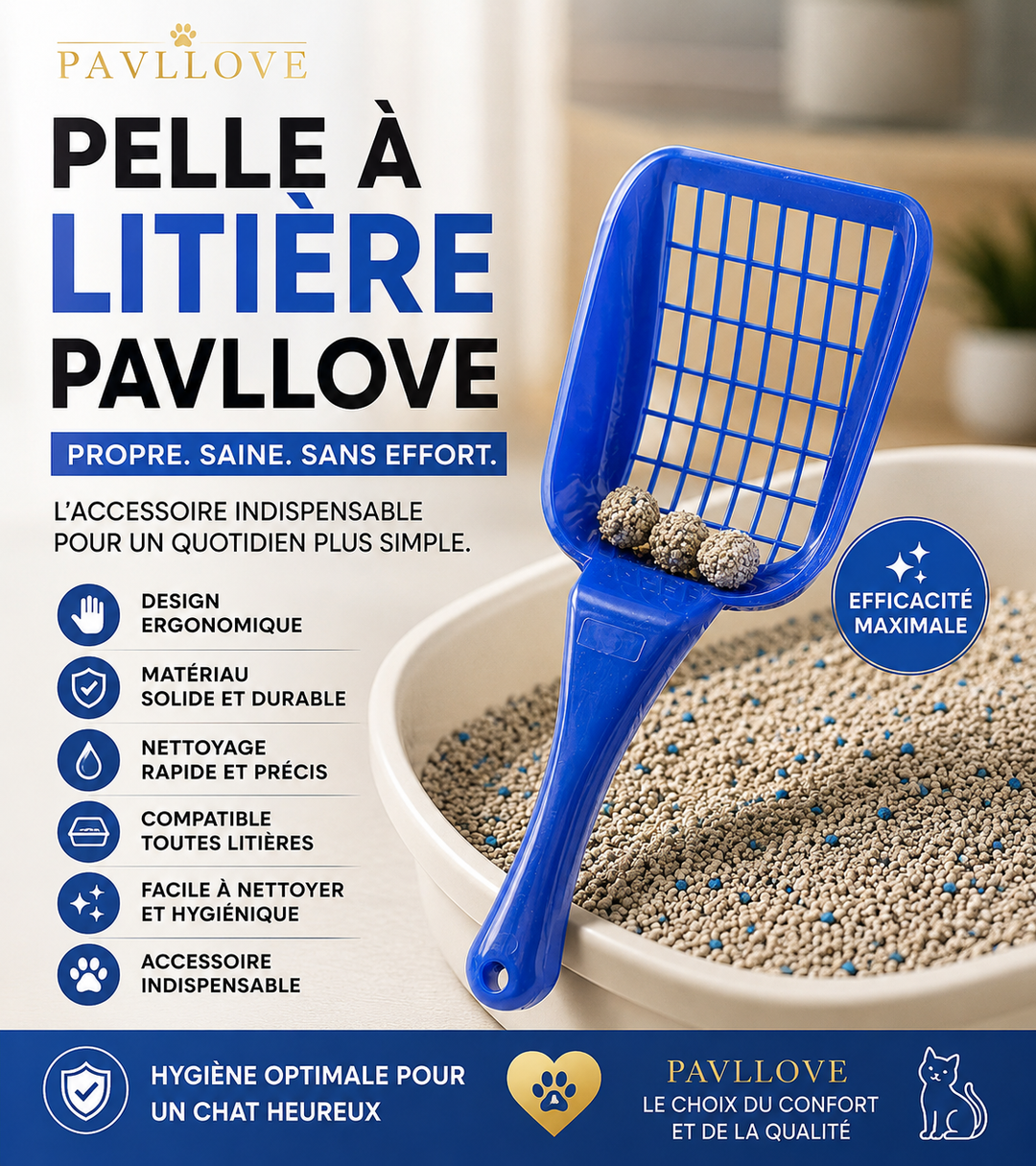 🐱 Pelle à litière Pavllove – Design, hygiène et praticité au quotidien 🌿 ⭐⭐⭐⭐⭐