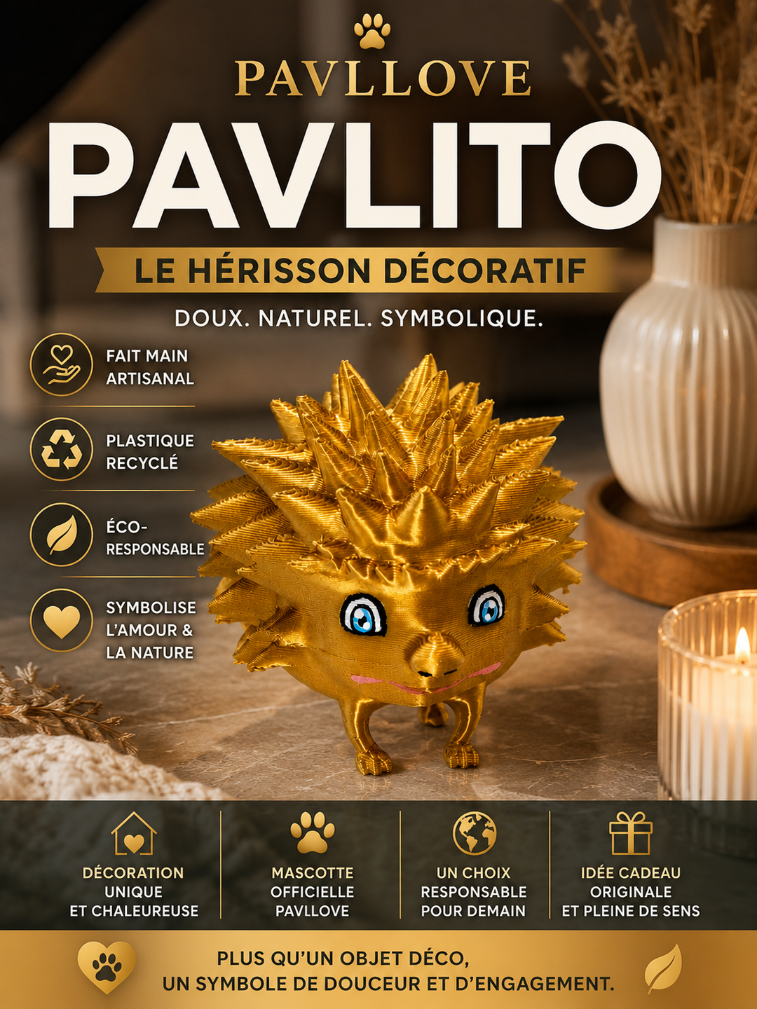 Déco "Pavlito" le petit hérisson ⭐⭐⭐⭐⭐