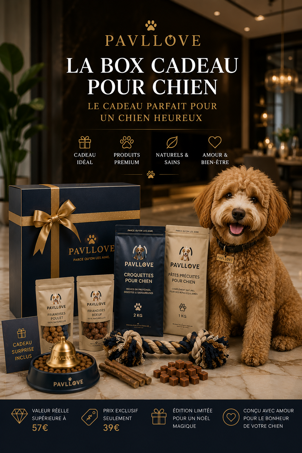 🐶 BOX CADEAU PAVLLOVE – ÉDITION SPÉCIALE CHIEN ⭐⭐⭐⭐⭐