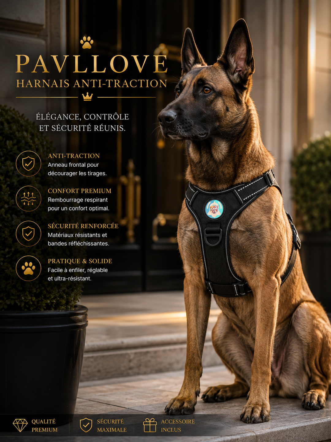 Harnais anti-traction pour chien ⭐⭐⭐⭐⭐