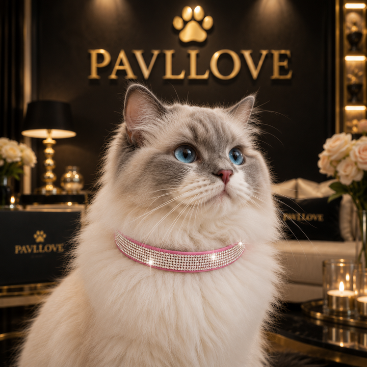 Collier strass chien chat – Élégant et ajustable Pavllove ⭐⭐⭐⭐⭐