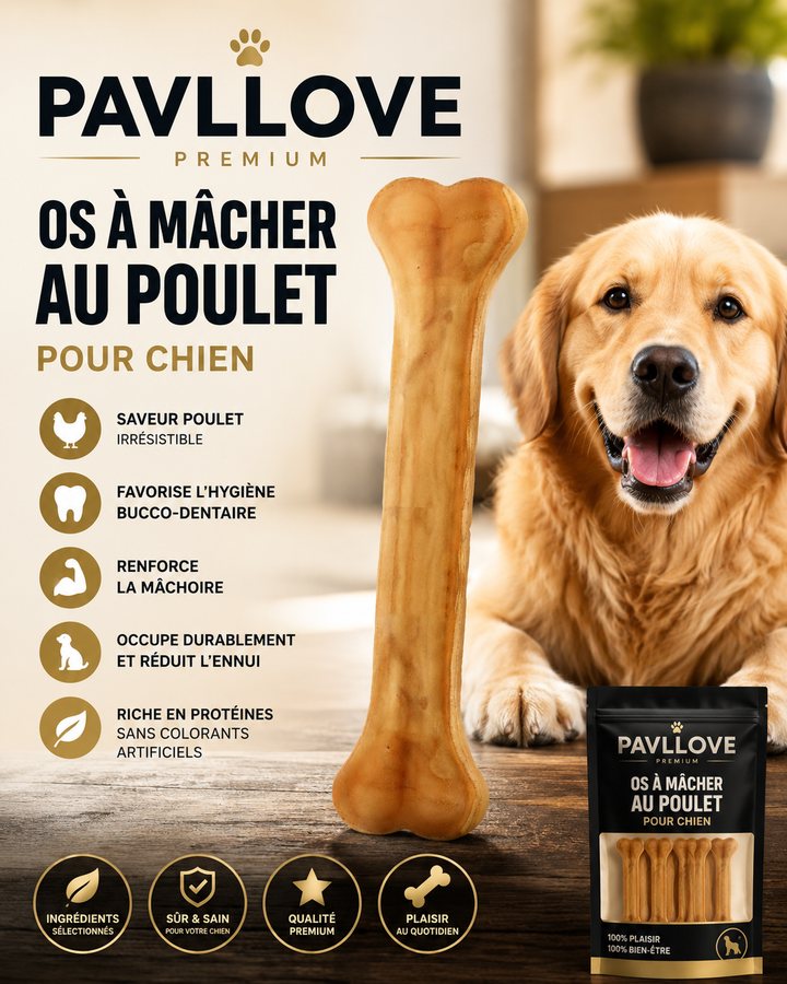 🦴 Os à mâcher au poulet pour chien x1 ⭐⭐⭐⭐⭐