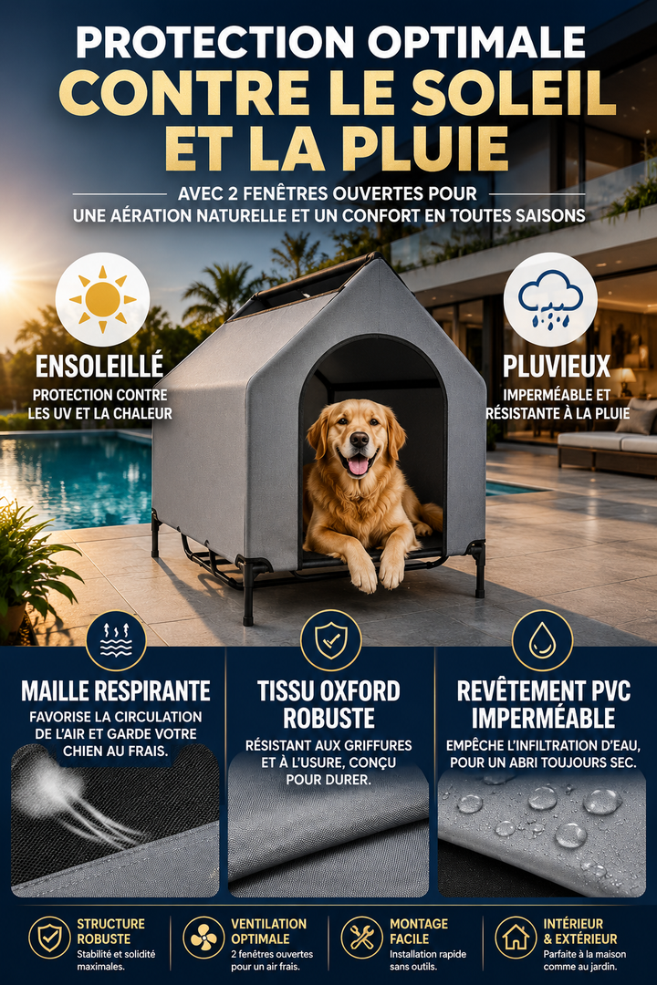 🏡 La Niche pour chien, d'exterieur ou d'interieur,  Robuste, Ventilée & Facile à Vivre ! 🐾