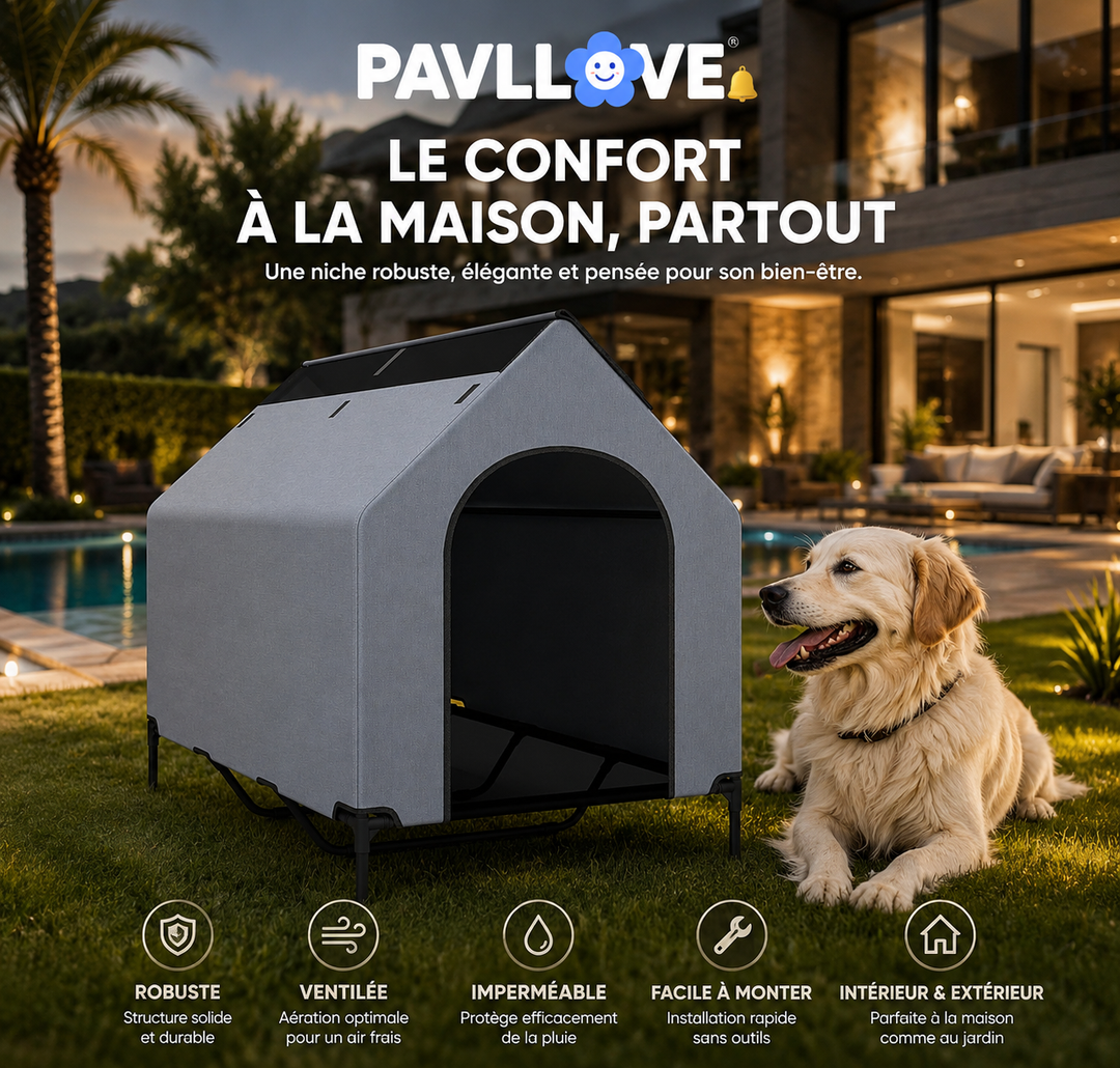 🏡 La Niche pour chien, d'exterieur ou d'interieur,  Robuste, Ventilée & Facile à Vivre ! 🐾