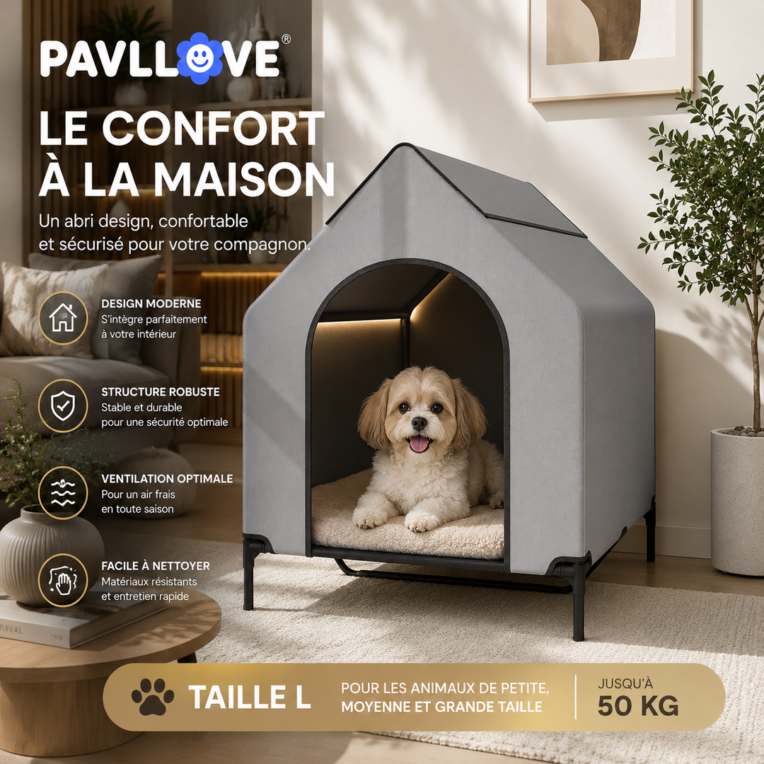 🏡 La Niche pour chien, d'exterieur ou d'interieur,  Robuste, Ventilée & Facile à Vivre ! 🐾