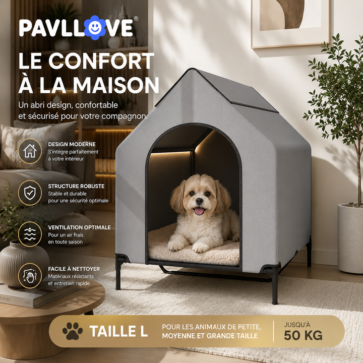 🏡 La Niche pour chien, d'exterieur ou d'interieur,  Robuste, Ventilée & Facile à Vivre ! 🐾