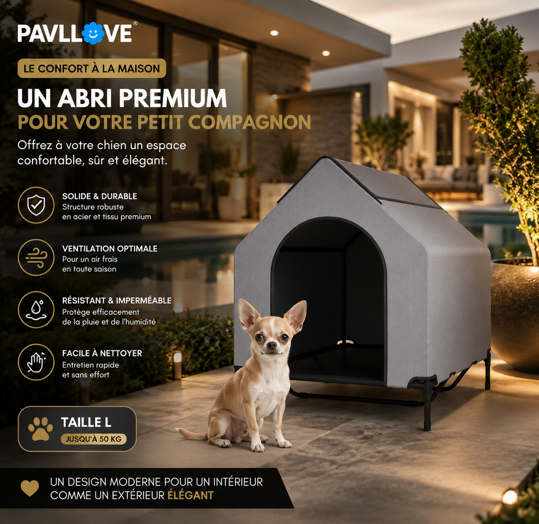 🏡 La Niche pour chien, d'exterieur ou d'interieur,  Robuste, Ventilée & Facile à Vivre ! 🐾