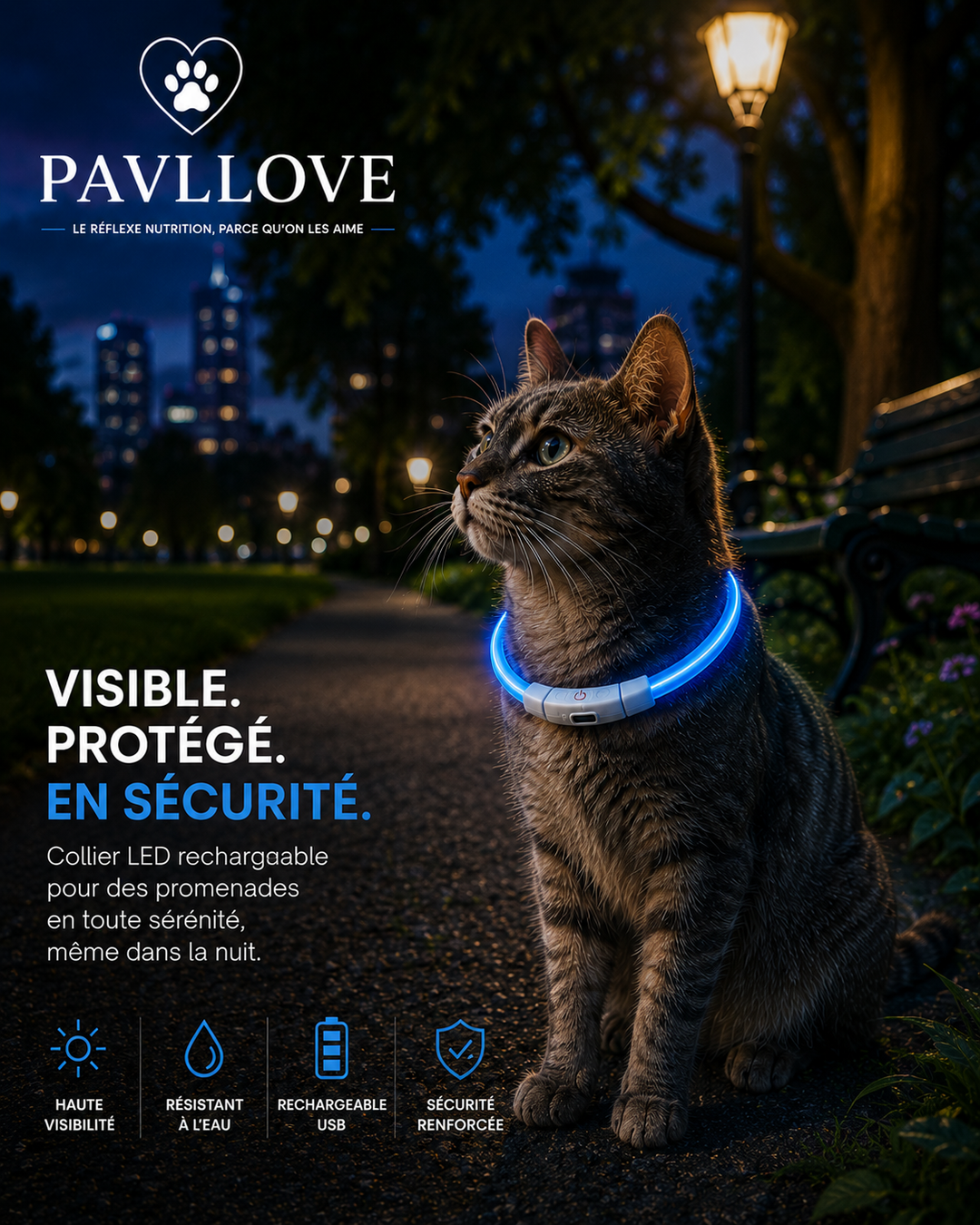 Colliers LED Pavllove pour chiens et chats
