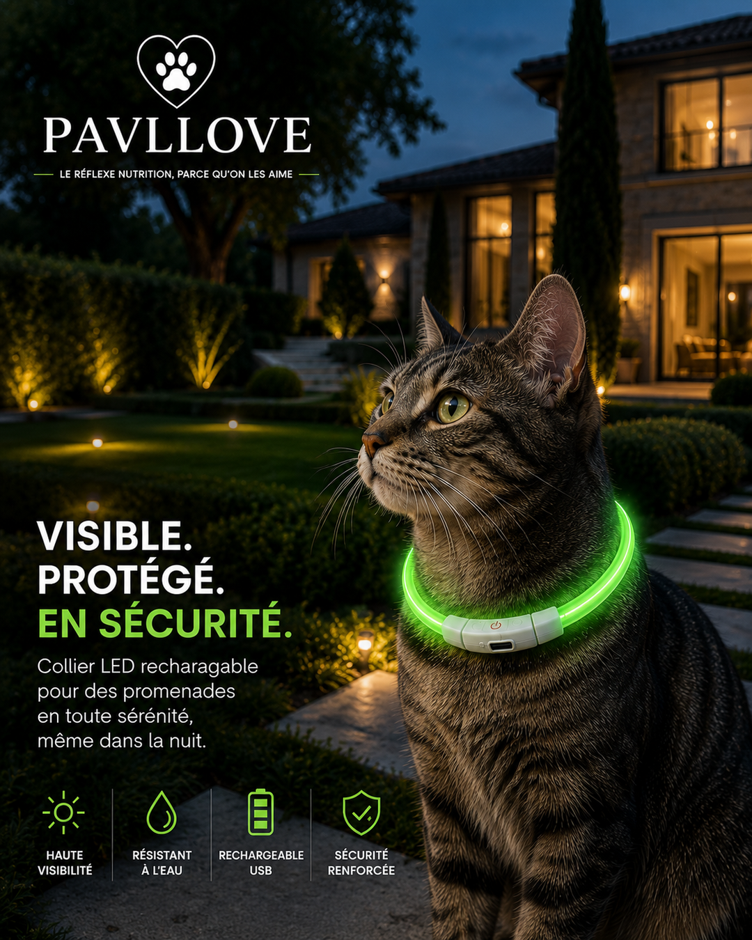 Colliers LED Pavllove pour chiens et chats