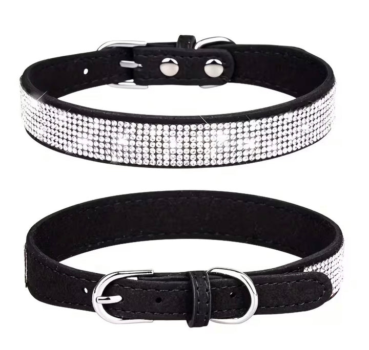 Collier à Strass pour Chien et Chat Résistant, Ajustable, Haute Qualité Rose ou Noir, Luxe Brillant pour Petit, Moyen et Grand Chien - Pavllove