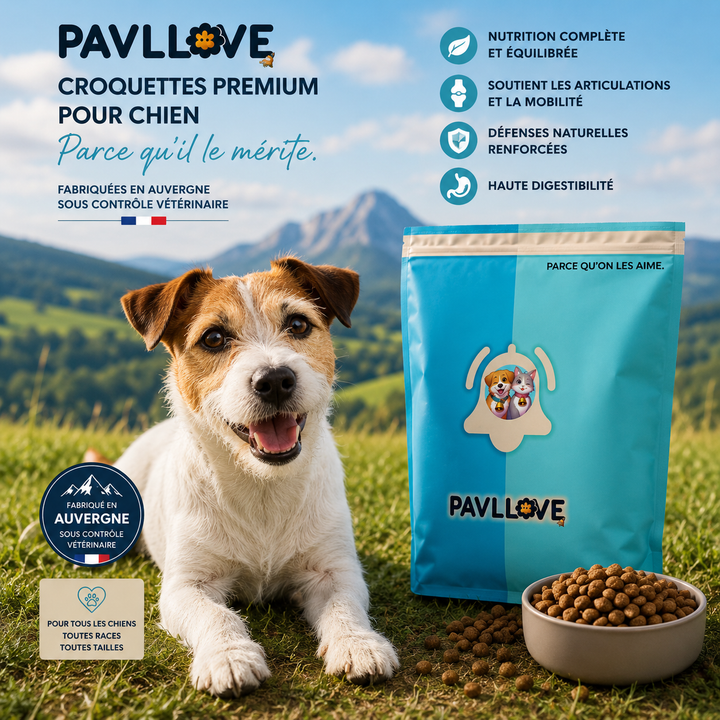 Croquettes Chien Senior Premium à la Volaille | Fabriquées en France | PAVLLOVE®