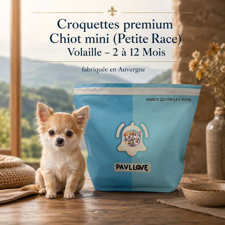 Croquettes Premium Chiot Mini (Petite Race) Volaille – 2 à 12 Mois