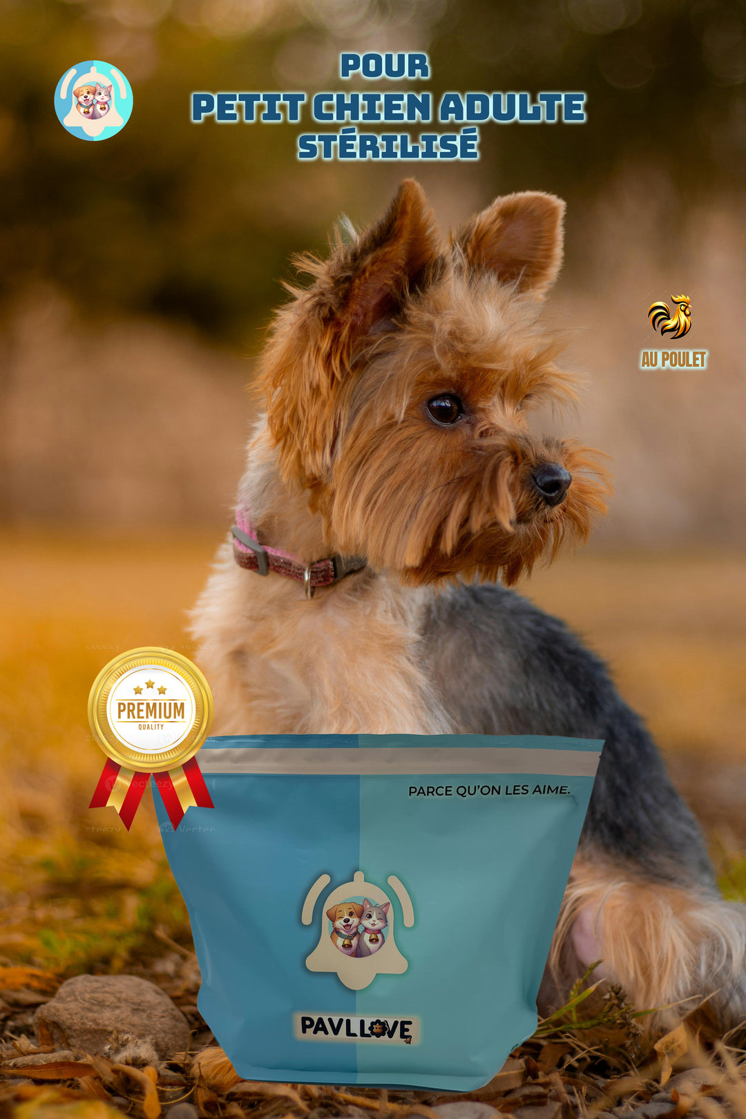 Croquettes haut de gamme pour petit chien Adulte & Senior - Poulet