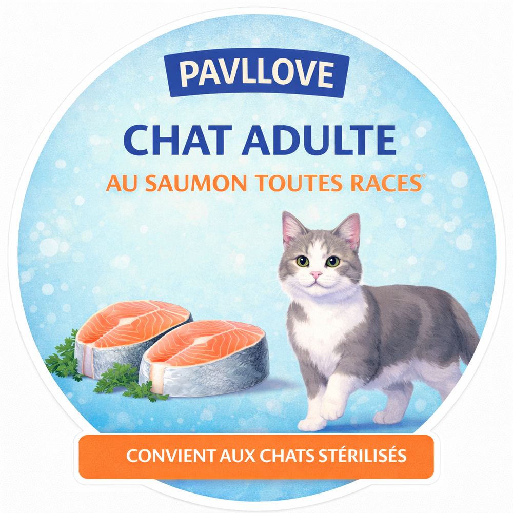 Croquettes chat adulte au saumon PAVLLOVE® alimentation complète premium