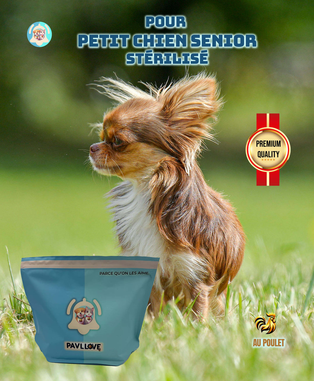 Croquettes haut de gamme pour petit chien Adulte & Senior - Poulet
