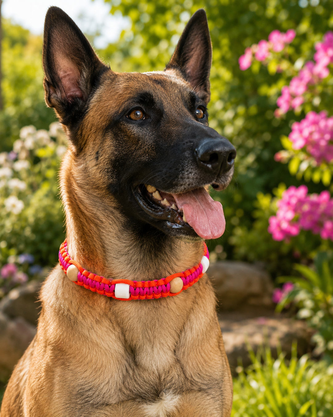 Collier Anti-Tiques & Antiparasitaire Naturel Chien et Chat, Fait Main en France, Perles de Céramique EM (Gamme Tréssée)