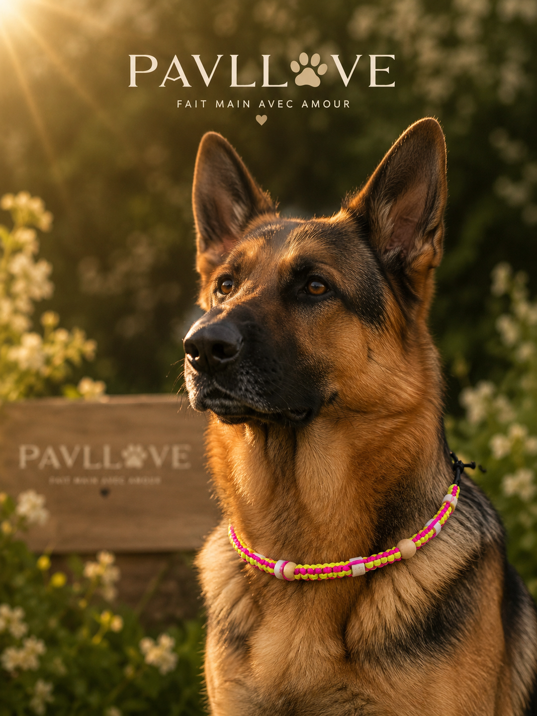 Collier Anti-Tiques & Antiparasitaire Naturel Chien et Chat, Fait Main en France, Perles de Céramique EM (Gamme Tréssée)