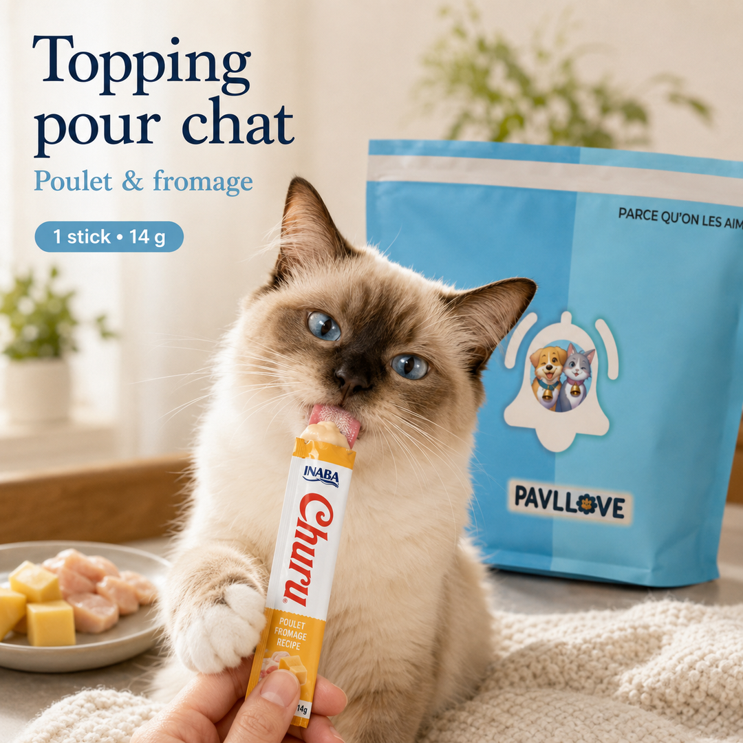 Friandise liquide pour chat Churu poulet fromage sans céréales et crémeuse