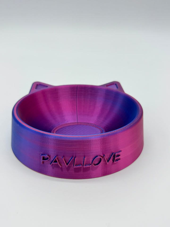 gamelle Pavllove artisanale en forme de tête de chat avec nom