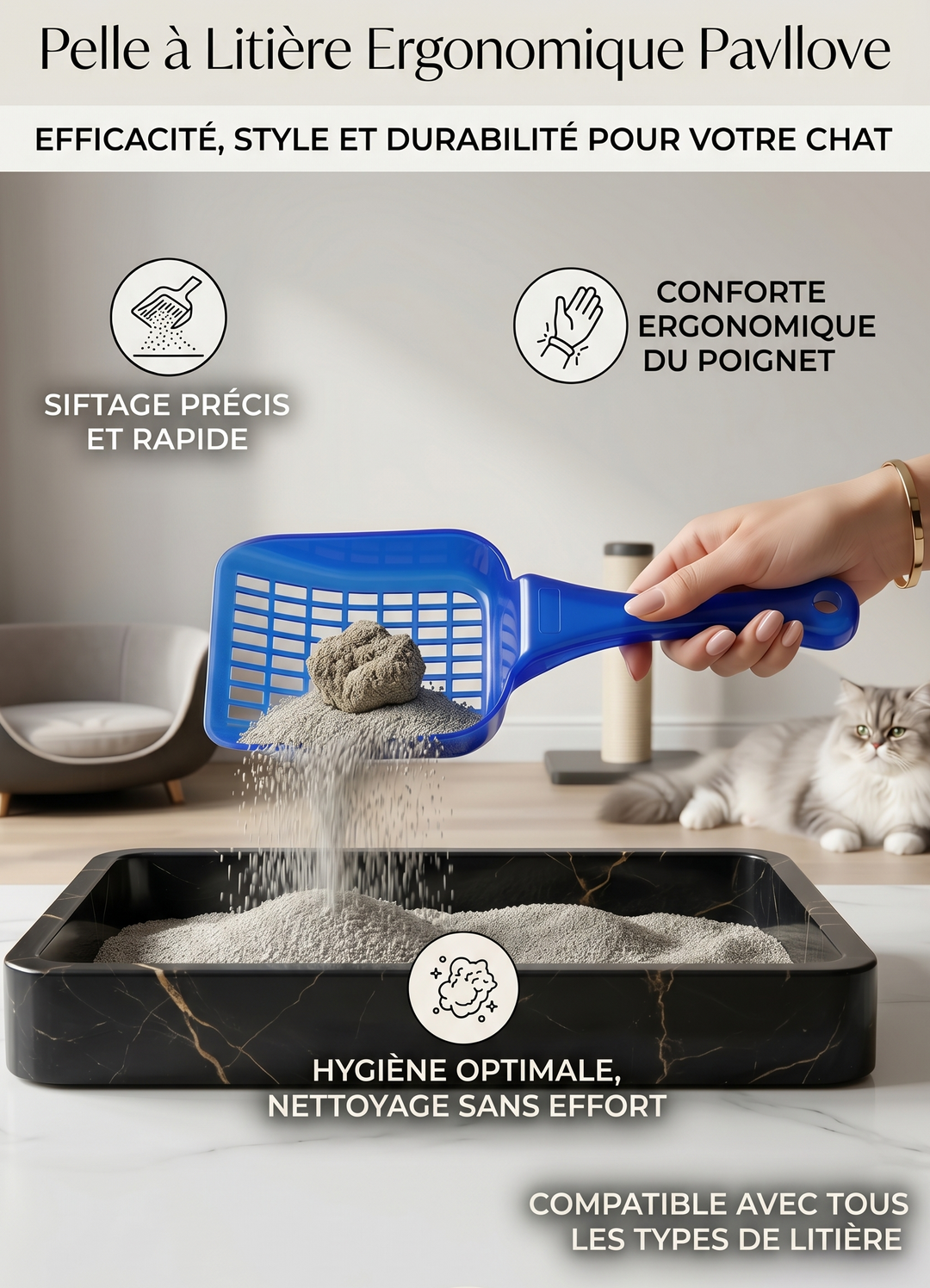 🐱 Pelle à litière Pavllove – Design, hygiène et praticité au quotidien 🌿 ⭐⭐⭐⭐⭐