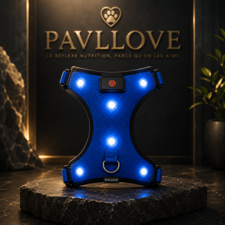 Harnais LED Pavllove pour Chien Sécurité lumineuse, confort & haute visibilité