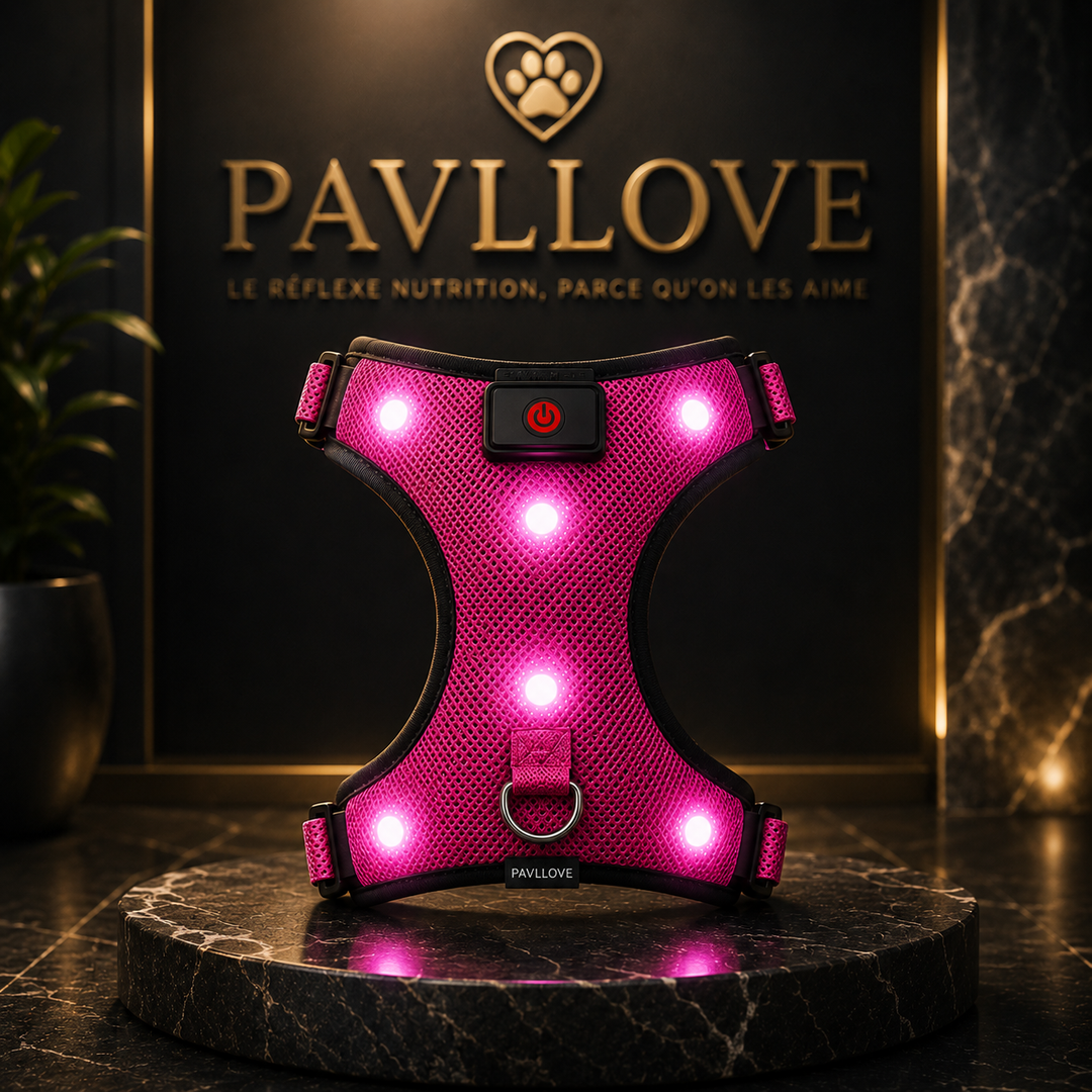 Harnais LED Pavllove pour Chien Sécurité lumineuse, confort & haute visibilité