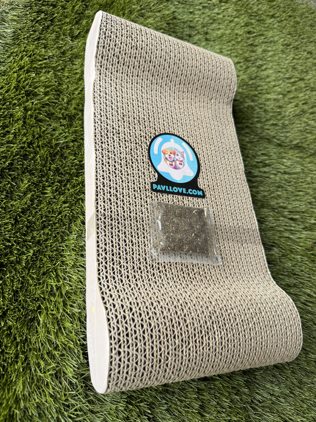 🐾 Grattoir en carton Pavllove Avec échantillon d’herbe à chat offert 🌿