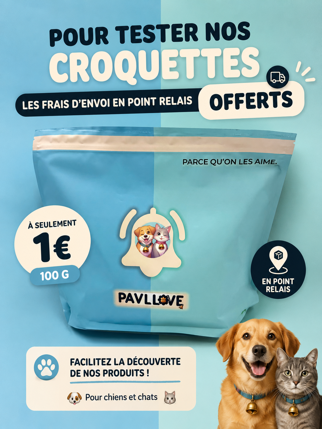 Kit d'essai - Premium pour chien et chat 1€ (Choisissez) ⭐⭐⭐⭐⭐