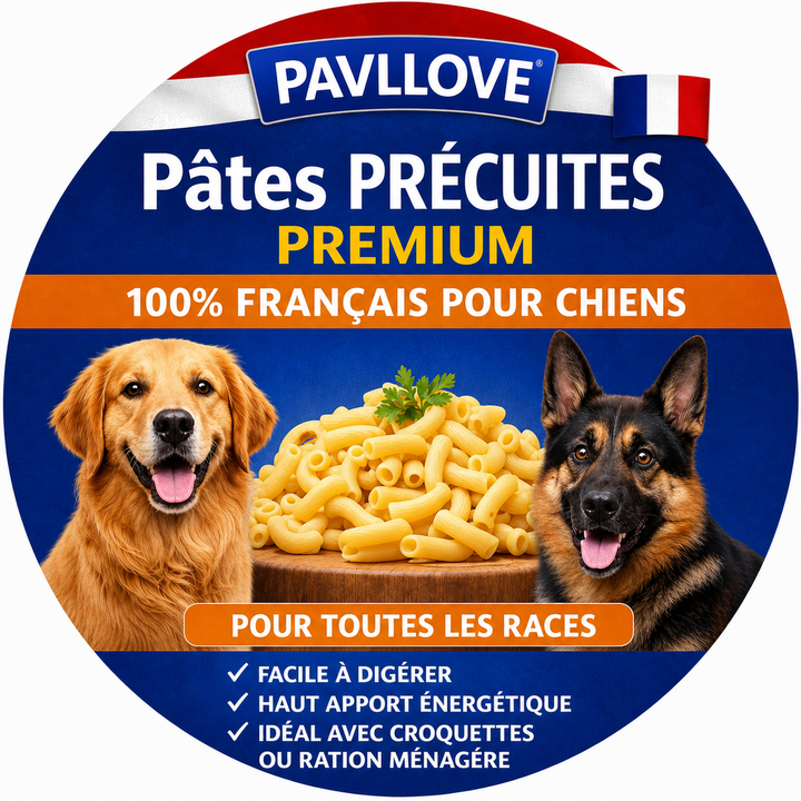 Pâtes précuites pour tous types de chiens (de chiots à seniors) ⭐⭐⭐⭐⭐