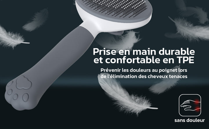 Brosse douce Pavllove pour poils longs et courts, réduit la perte de poils et favorise la détente.