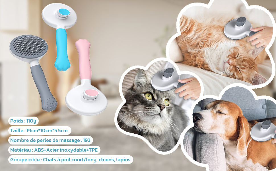 Chien profitant d’un brossage avec la brosse déstressante Pavllove, accessoire de soin apaisant et efficace.