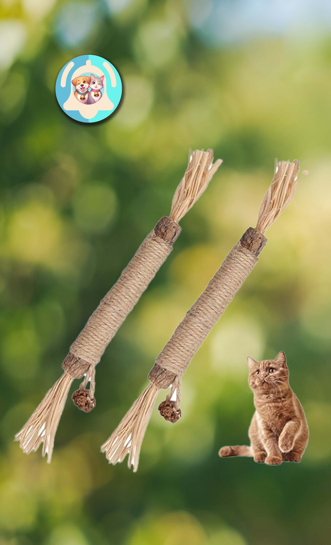 Bâtonnets Pavllove en matatabi pour chats, lot de 2, accessoire premium stimulant et apaisant 100 % naturel.