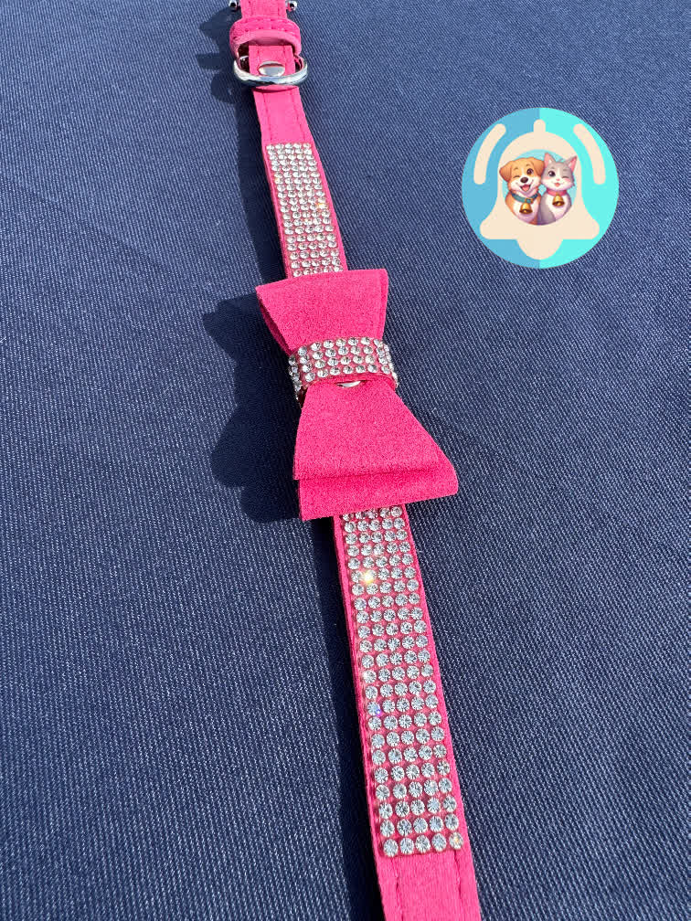 Nœud papillon Pavllove en strass, touche glamour et lumineuse pour les animaux de compagnie stylés.