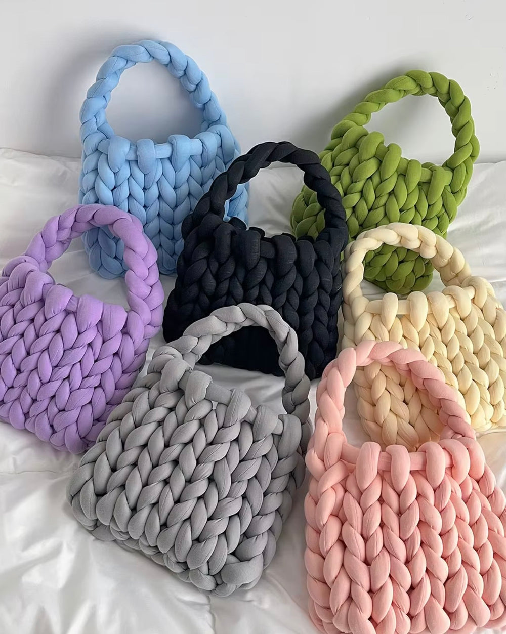 Sac Tressé à la Main – Mode Femme – Artisanat Grenoble – Sac Crochet Gros Tricot – Transport Petit Chien/Chat - Pavllove