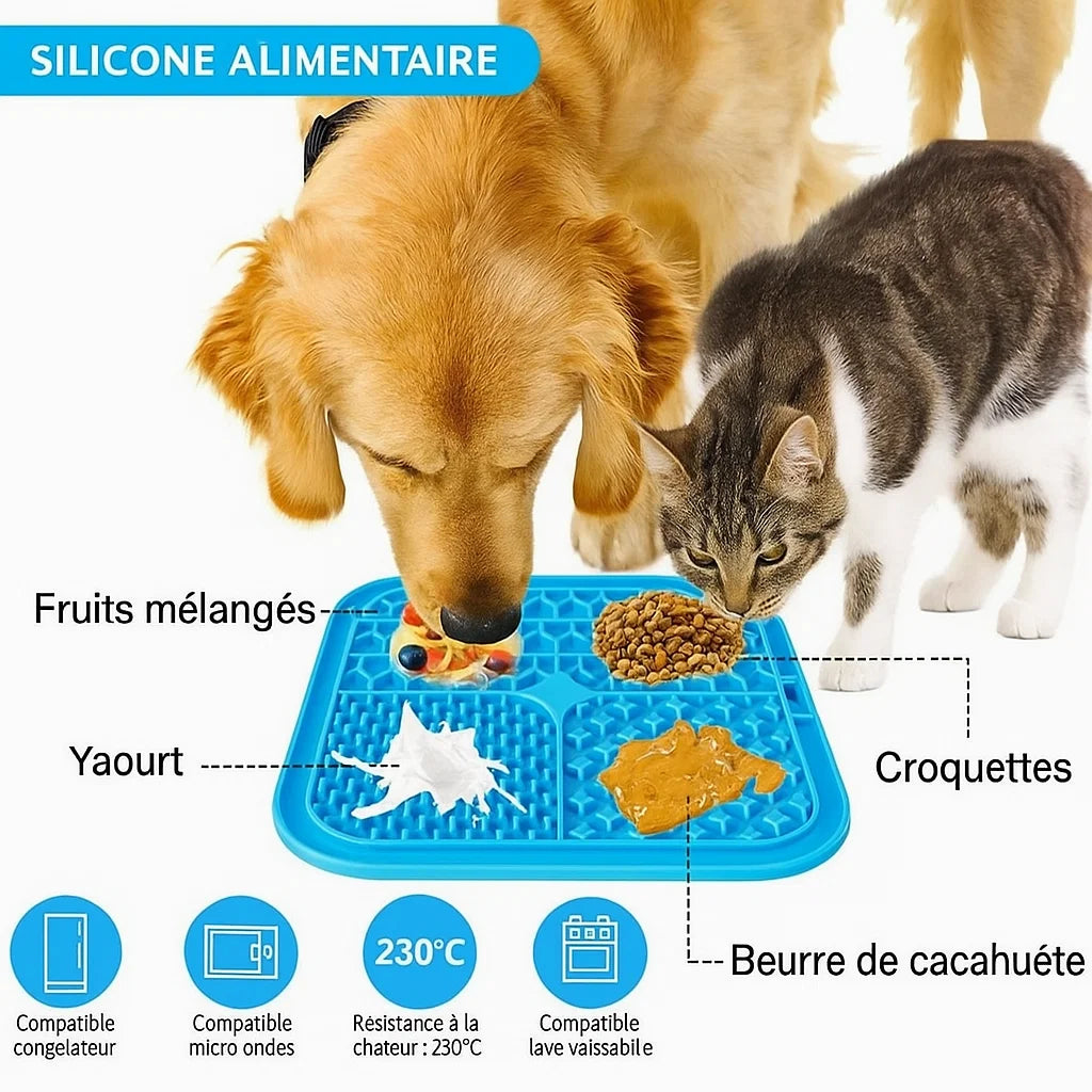 Pavllove tapis de léchage premium, idéal pour chiens et chats de toutes tailles, aide à calmer et à occuper l’animal au quotidien.