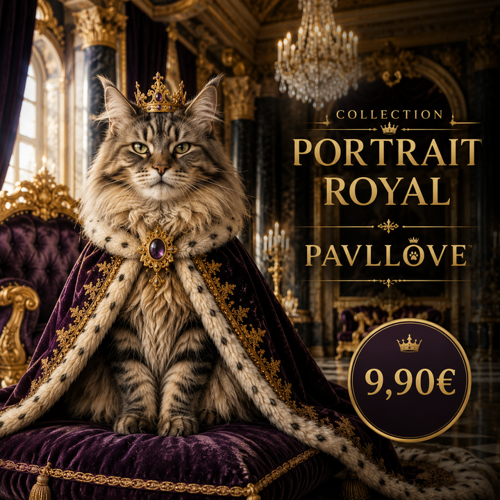 Portrait personnalisé de votre chien ou chat (Thème Royal)